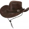 Ormeskinn cowboyhatt brun