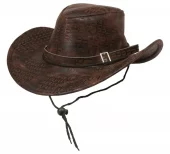 Ormeskinn cowboyhatt brun