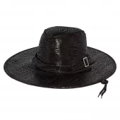 Ormeskinn cowboyhatt svart