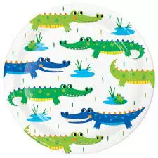 Alligator party pappfat 18cm 8pk