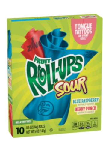 FRUIT ROLL-UPS SOUR VARIETY PACK 141g