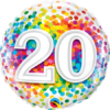 20 år rainbow confetti folieballong 46cm