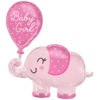 Folieballong baby girl elephant 78cm