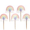 Pastel rainbow cupcake toppers 12pk
