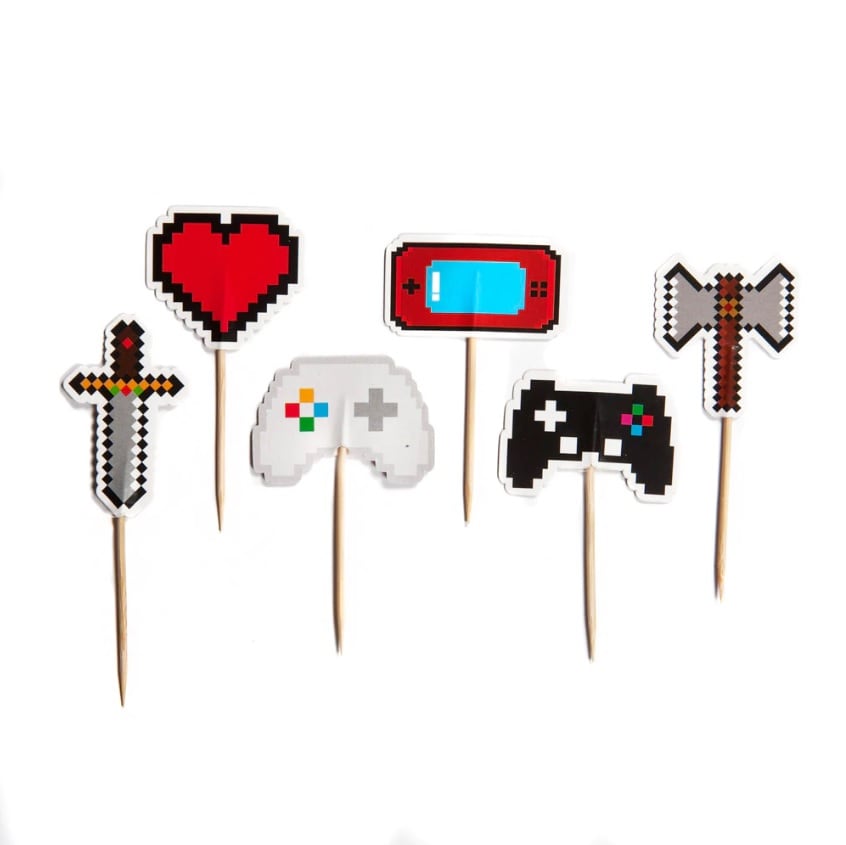 Gaming party cupcake toppers 12pk
