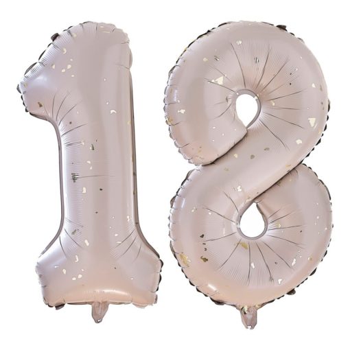 18 milestone balloons gold speckle 66cm