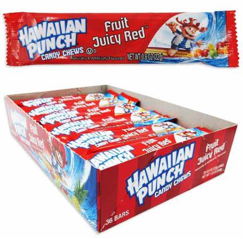 Hawaiian punch chew bar fruit juicy red
