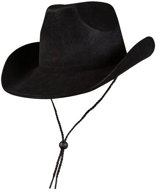 Cowboyhatt svart semsket