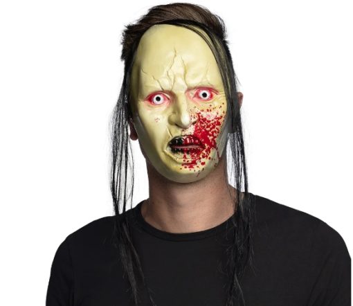 Horror creep maske med hår