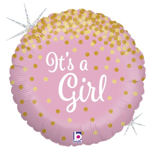 ITS A GIRL GLITTER HOLO FOLIEBALLONG