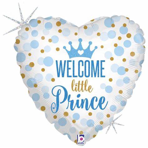 Welcome little prince hjerteballong