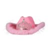 Cowboyhatt rosa med krone og pels