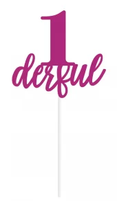 1 års kaketopp rosa 1derful