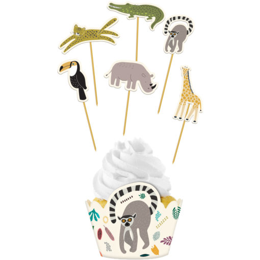 Cupcake Decoration Set Zoo Party - 6 sets