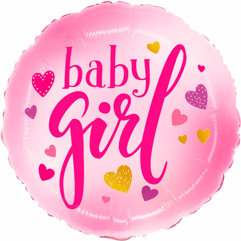 Baby girl pink hearts ballong