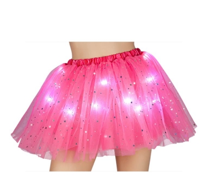 Strutteskjort light up sparkles rosa