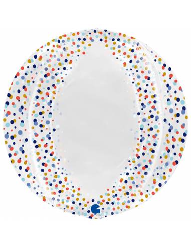 Globe transparent confetti 4D 48cm