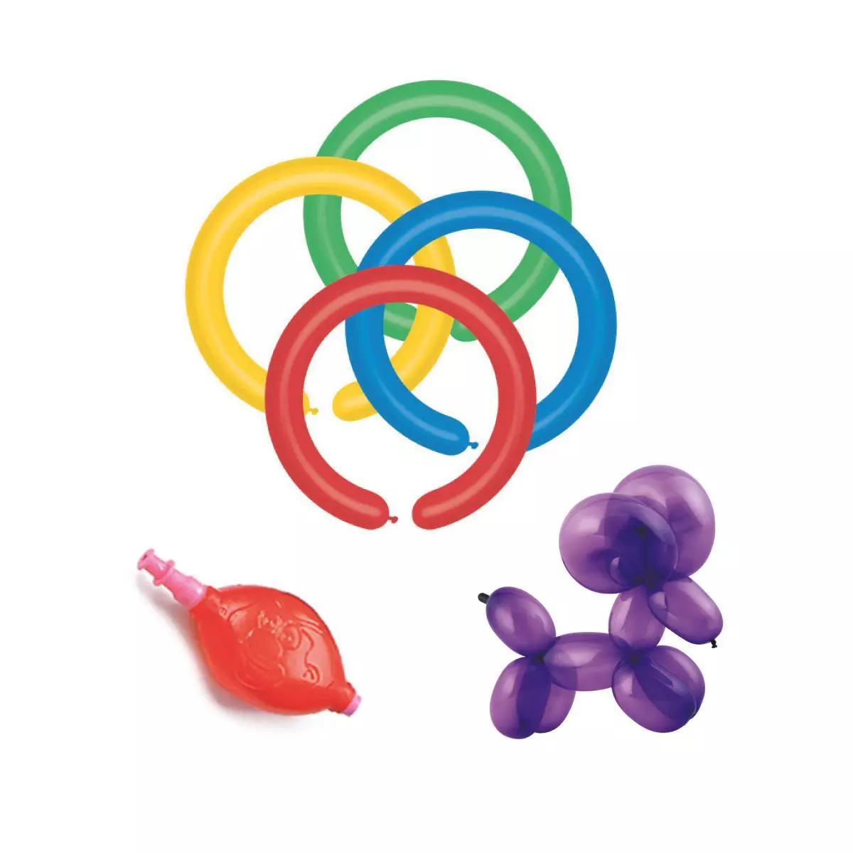 Gemar lateksballonger til figurer med en liten pumpe