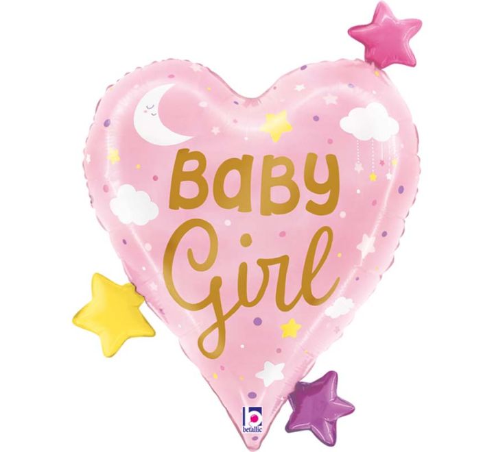 Baby girl hjerteballong 64cm
