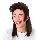 80s mullet parykk svart