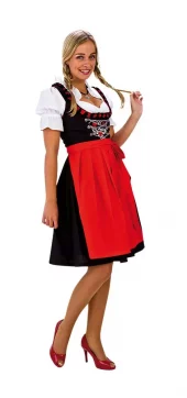 DIRNDL BLACK/RED TRADITIONAL str.40