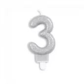3 år kakelys glitter sølv