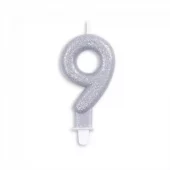 9 år kakelys glitter sølv