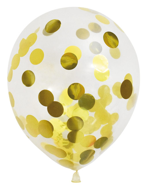 Konfettiballonger gull 6pk