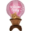 Welcome baby rosa luftballong folie stand up
