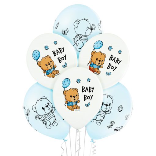 Cute baby boy pastel ballonger 6pk 30cm Ø