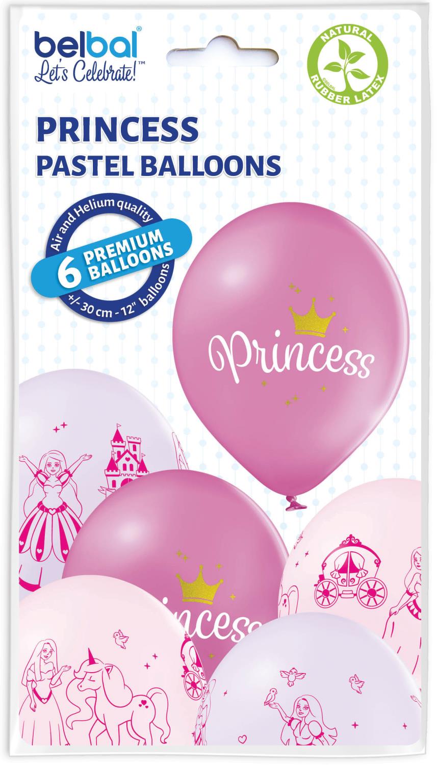 Princess ballonger rosa 6 pk