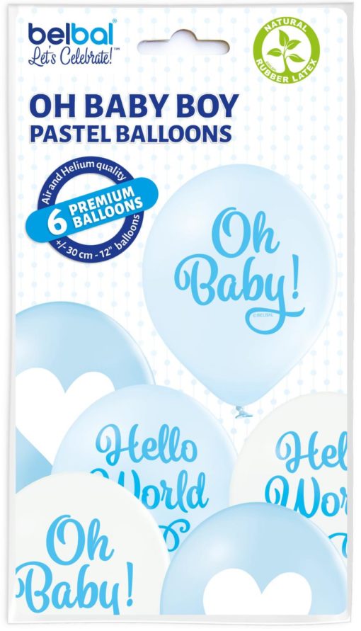 Oh baby ballonger blå 6 pk