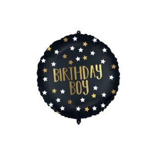 Black-Gold Birthday Boy Foil Balloon 46 cm