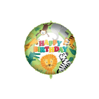Jungle Party Happy Birthday Jungle Foil Balloon 46 cm