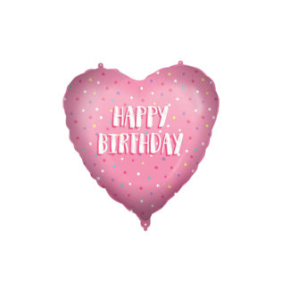 Happy Birthday Pink Heart Foil Balloon 46 cm