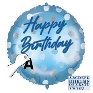 "Happy Birthday" Blue Balloon 46 cm