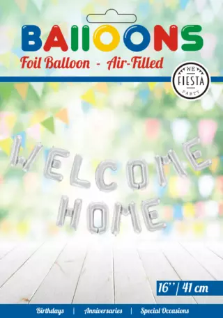 Ballong-ord WELCOME HOME sølv