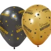 Happy birthday Golden celebrations ballonger 6pk