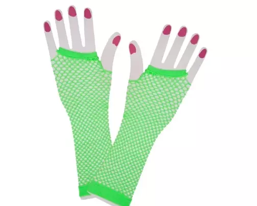 80s fingerløse nettinghansker neon grønn