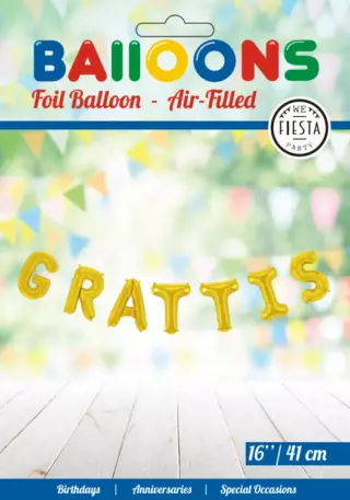 Ballongord GRATTIS gull 41 cm