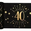 40 år sort bord-løper 30cm x 5m