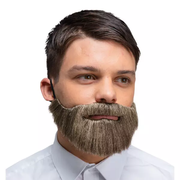 Deluxe realistisk skjegg og bart askefarget