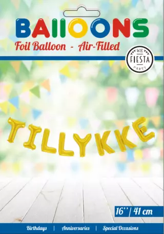 Ballong-ord TILLYKKE gull