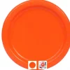 Pappfat ensfarget orange 18cm 8pk
