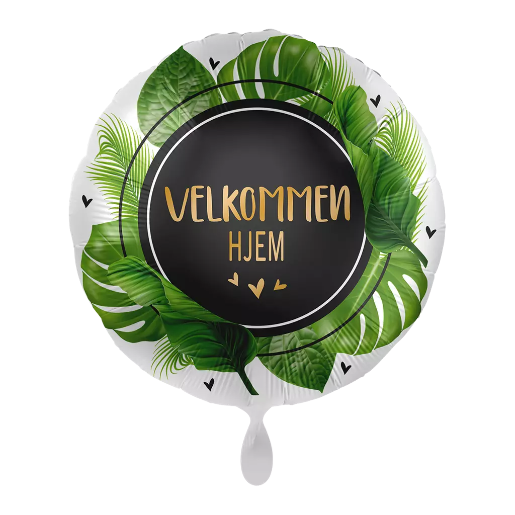 Velkommen hjem folieballong- Palmeblader