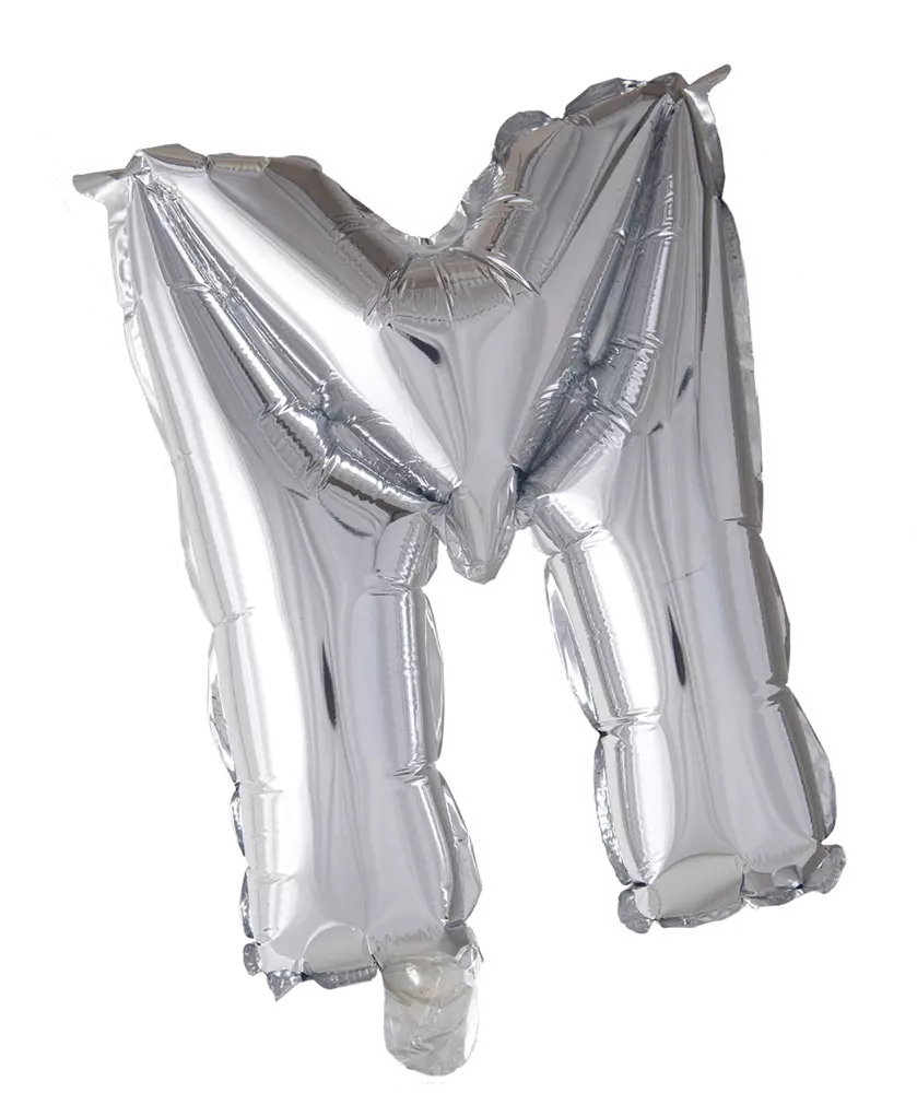 Bokstavballong- M sølv 41 cm