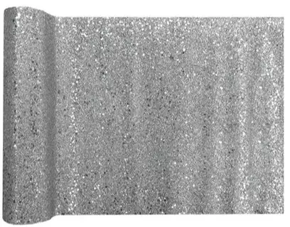 Bordløper sølv glitter 3 meter