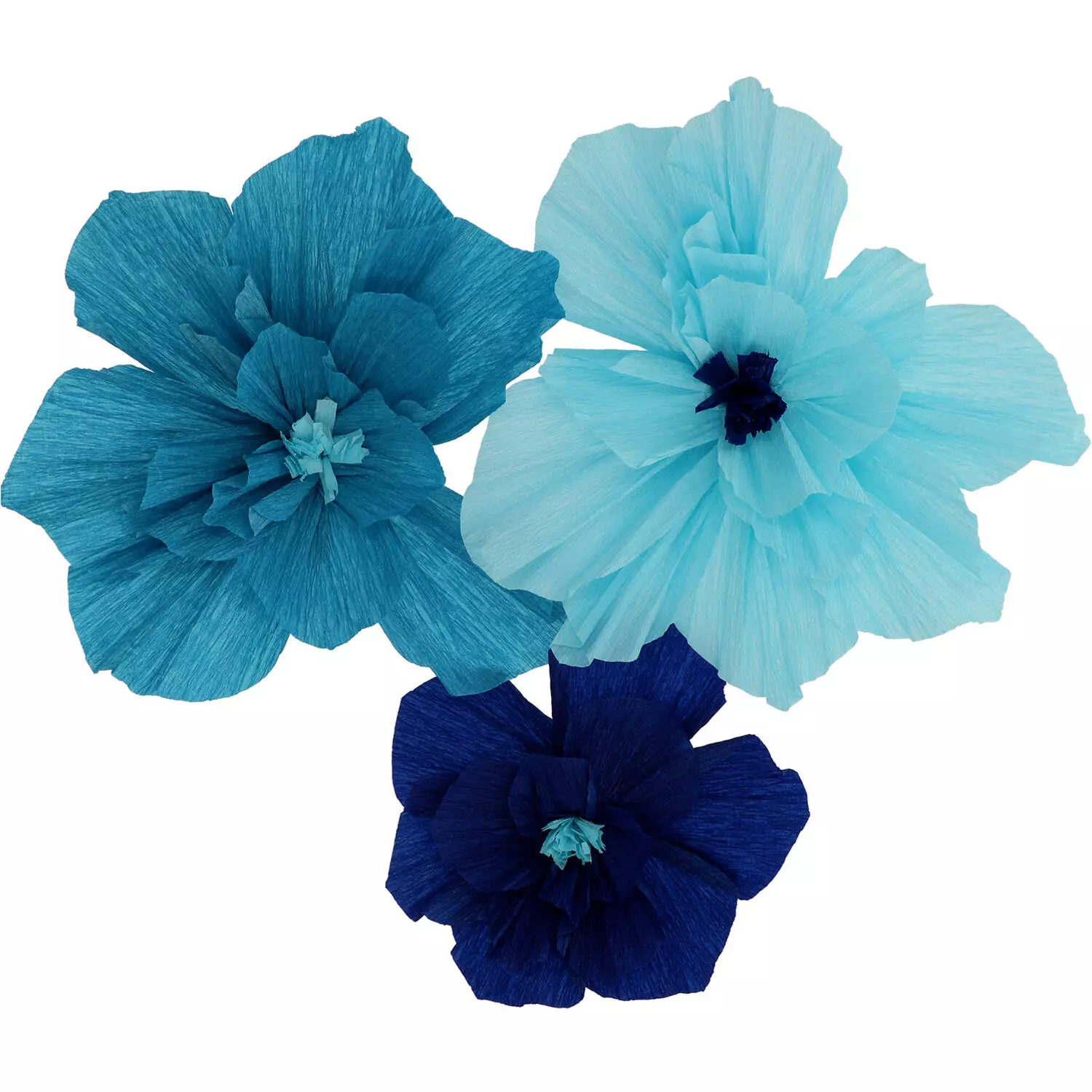 Table decoration - Flower Set - Bold Blue - 3 pieces
