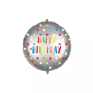 Happy Birthday Colorful Stars Foil Balloon 46 cm