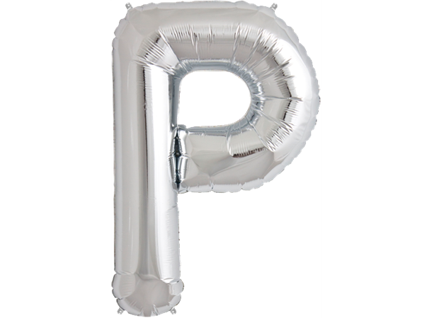 Bokstavballong P sølv 102 cm